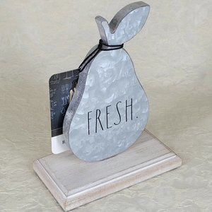 Rae Dunn Fresh Pear Sign Wood Metal Look Only Decorative  Decor Pantry Laundry